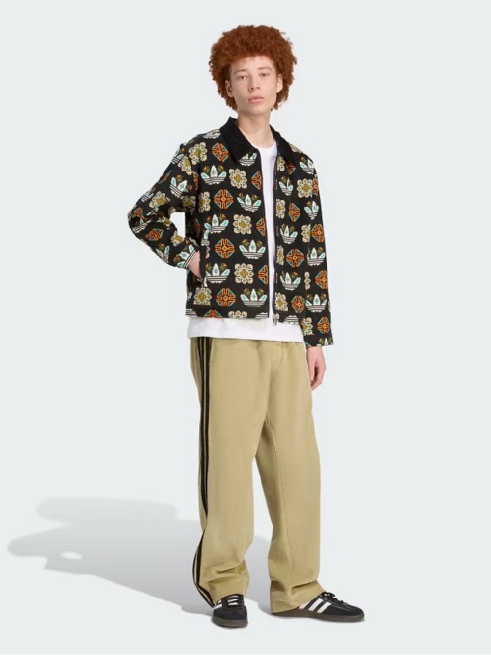 NWT $120 Adidas Original Size Large Black Monogram All Over Print Coach Jacket